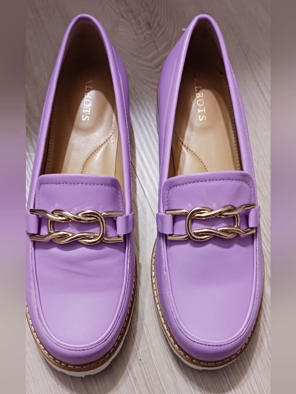 Talbots Lilac Chain-Link Loafers